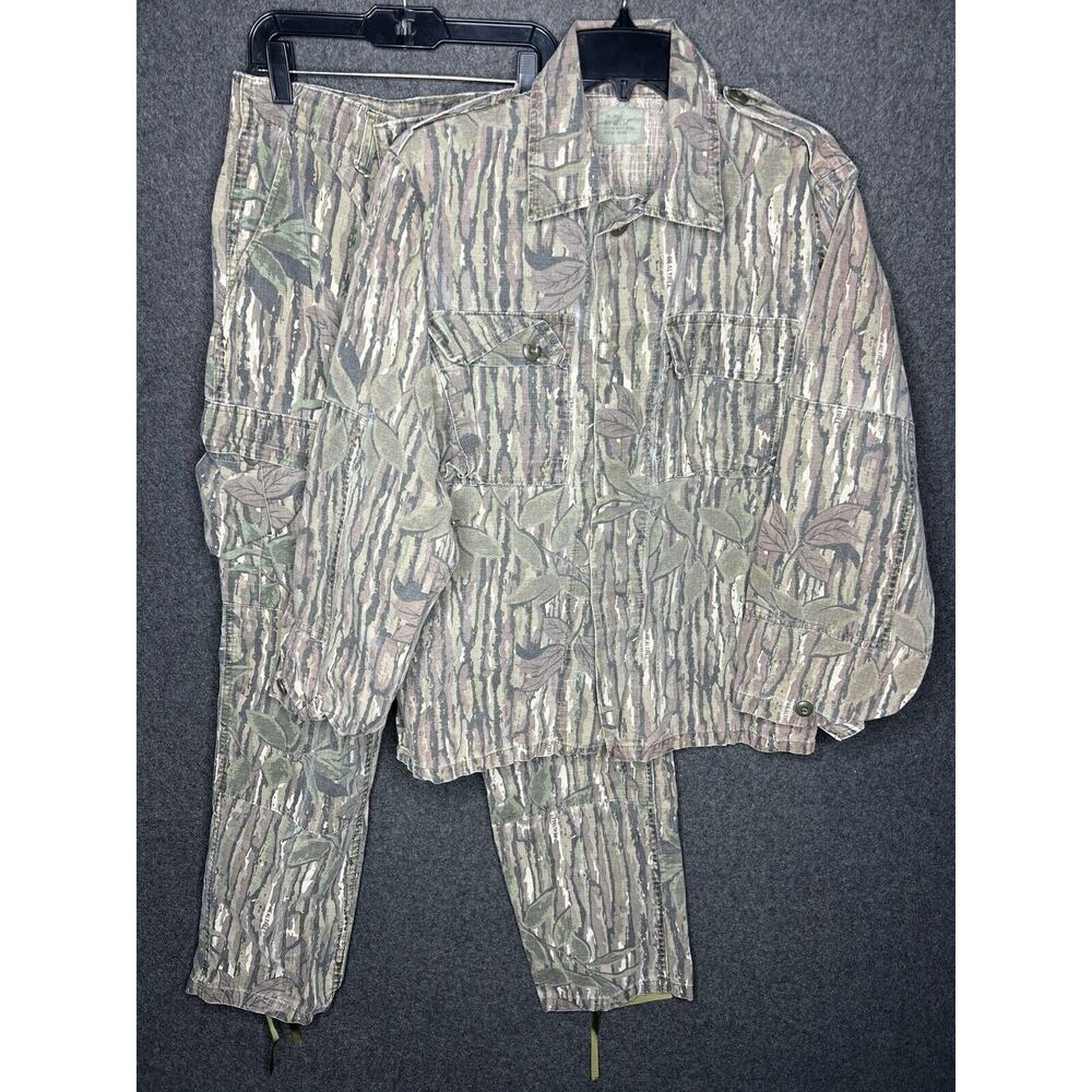 VTG US Military Camouflage Realtree Bark 2pc Trousers Shirt Set Sz S NSN Combat